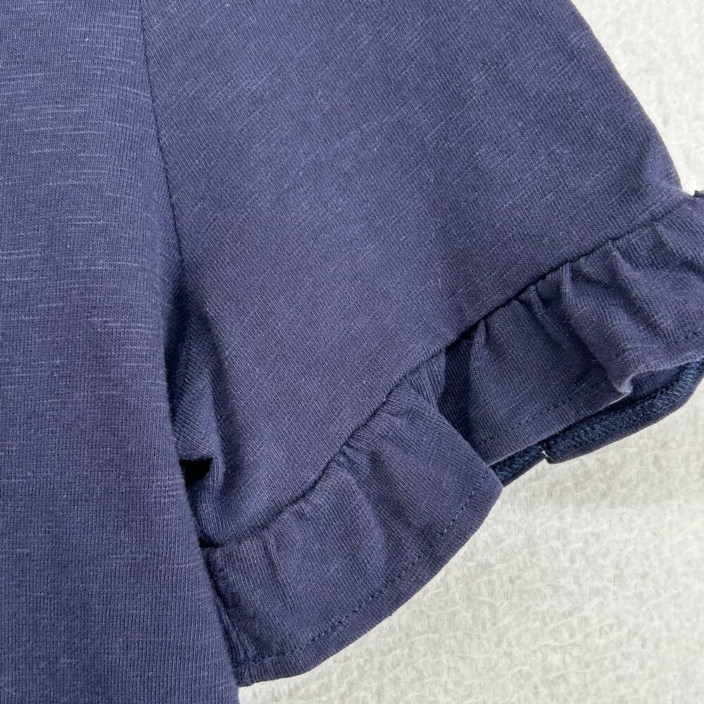 BODEN Dress 8R Emily Slub Jersey T-Shirt Shift Ruffle Short Sleeve Cotton Blue - Picture 8 of 14
